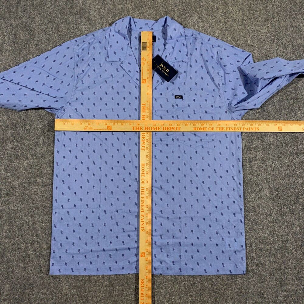 Polo Ralph Lauren All Over Print PRL Monogram Woven Pajama Shirt Adult Medium - Picture 11 of 16